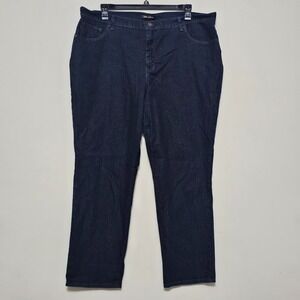 Lee Women's Jeans Plus size 20W Blue‎ Classic Fit Straight Leg Dark Wash 0481